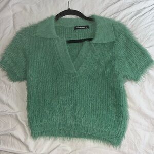 Green Fuzzy Women's Sweater Olivialicious